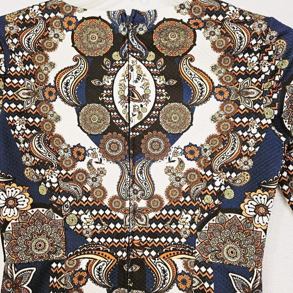 ASOS Woman's Multicolored Bold Paisley Boho Midi Dress Size 8 - Picture 5 of 10